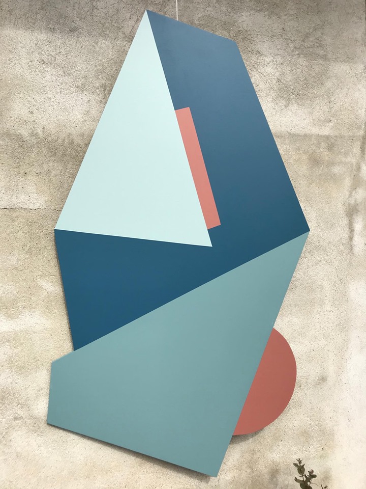 Geometric cut. Acrylic on panel. By Henriette Fabricius
